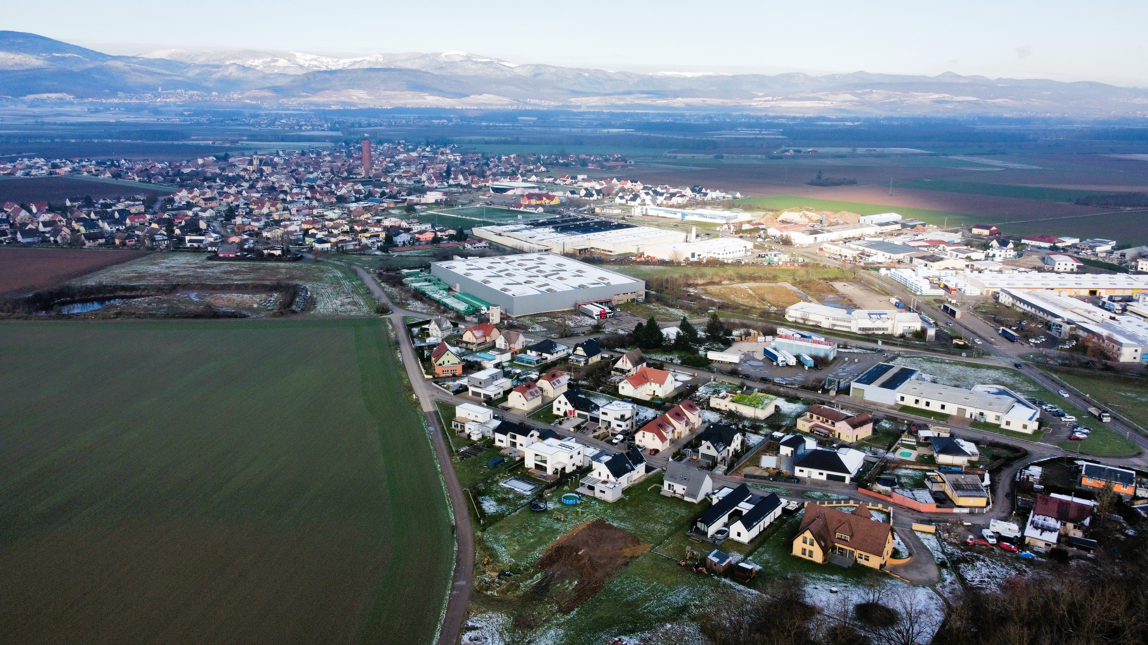 lotissement-terre-et-developpement-terre-du-trèfle-ungersheim-haut-rhin-aérien